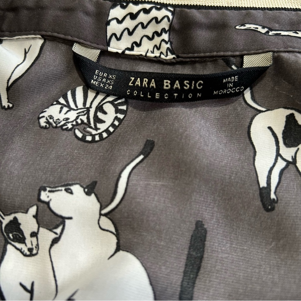 Zara Gray and White Animal Print Mini Dress - Picture 6 of 9